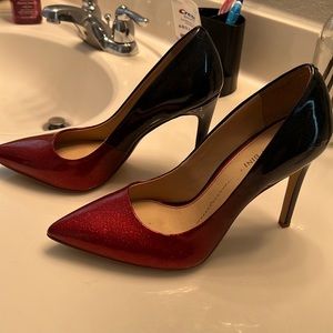 Gianni binni red and black ombré heels